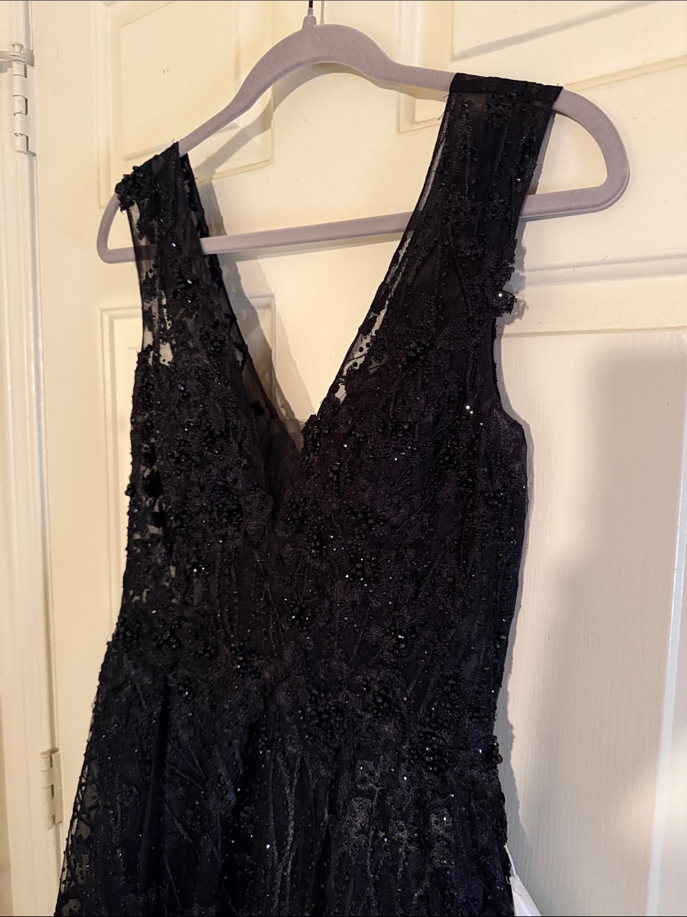 Mac Duggal Gianna V-Neck Beaded A-Line Gown - Picture 6 of 15